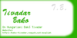 tivadar bako business card