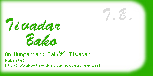 tivadar bako business card